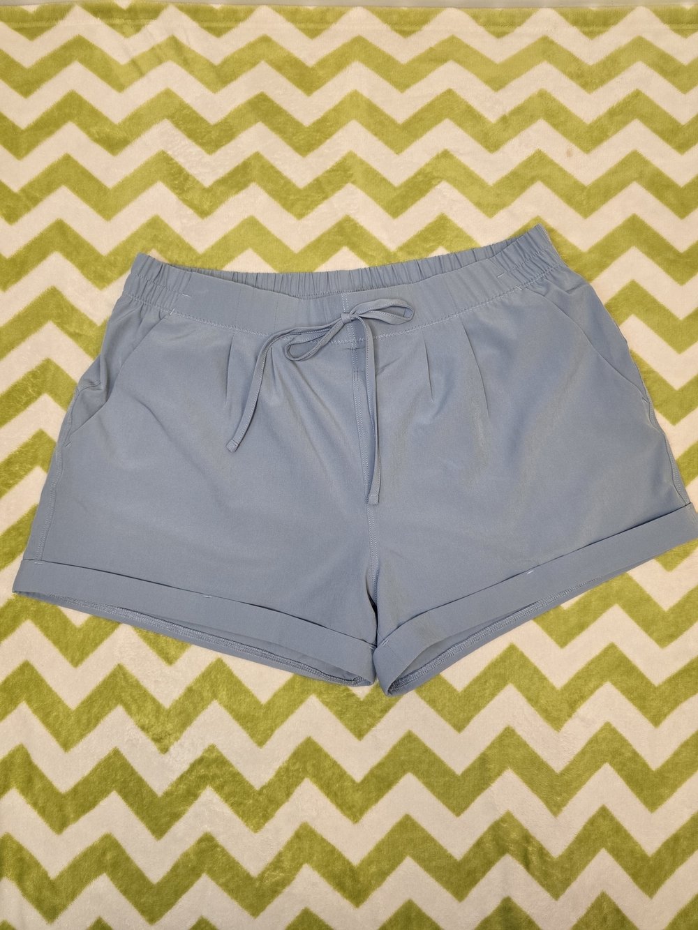 Zyia Light Blue Women's Athletic Drawstring Shorts Size Medium
